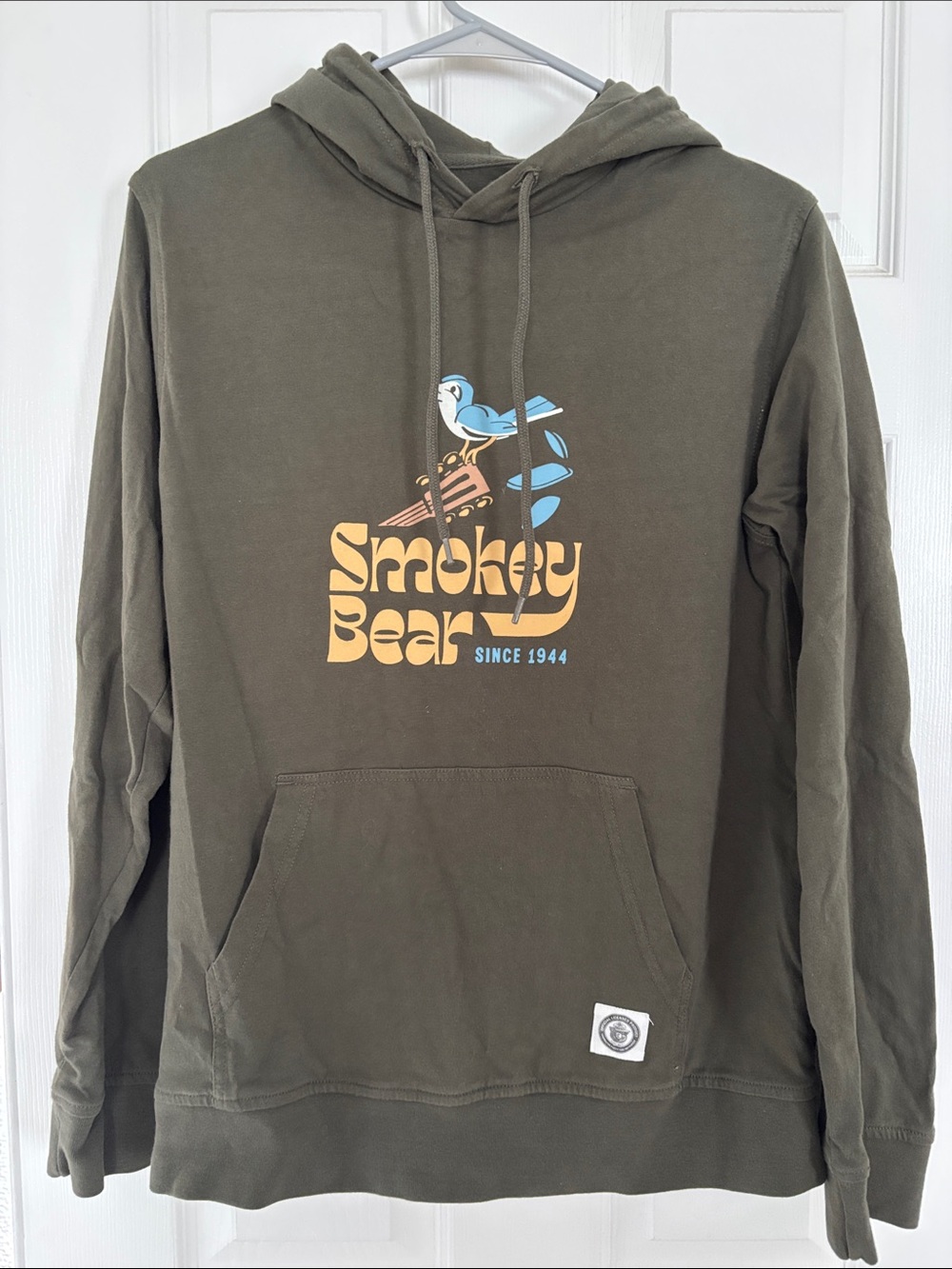 Smokey Bear Olive Green Graphic Hoodie